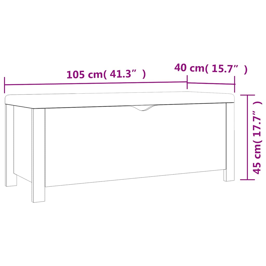 Storage Box with Cushion Smoked Oak 41.3"x15.7"x17.7