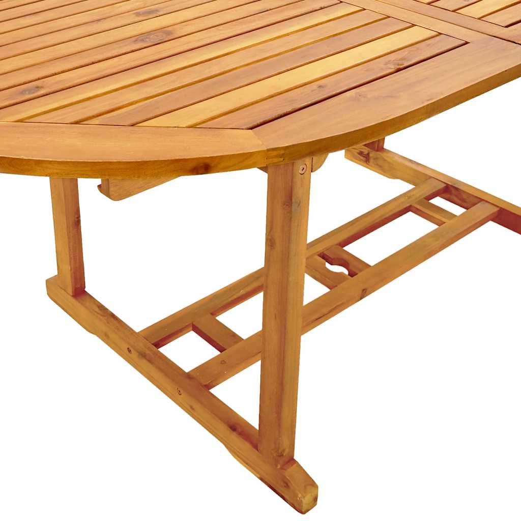 Garden Dining Set Cream, Natural wood Solid Acacia wood, Textilene