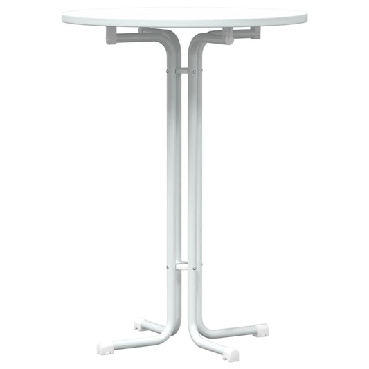 Bar Table White Ø80x110 cm Engineered Wood and Steel