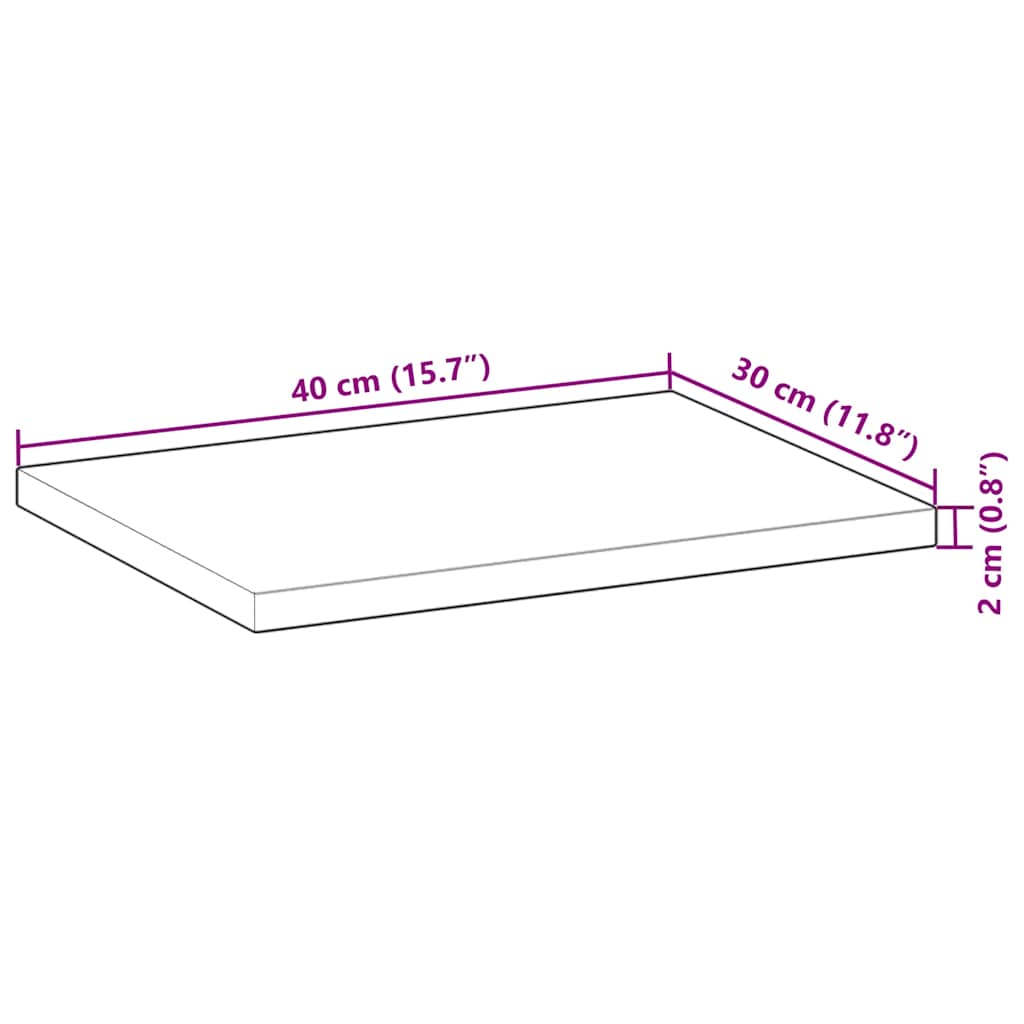 Floating Shelves 2 pcs 40x30x2 cm Untreated Solid Wood Acacia