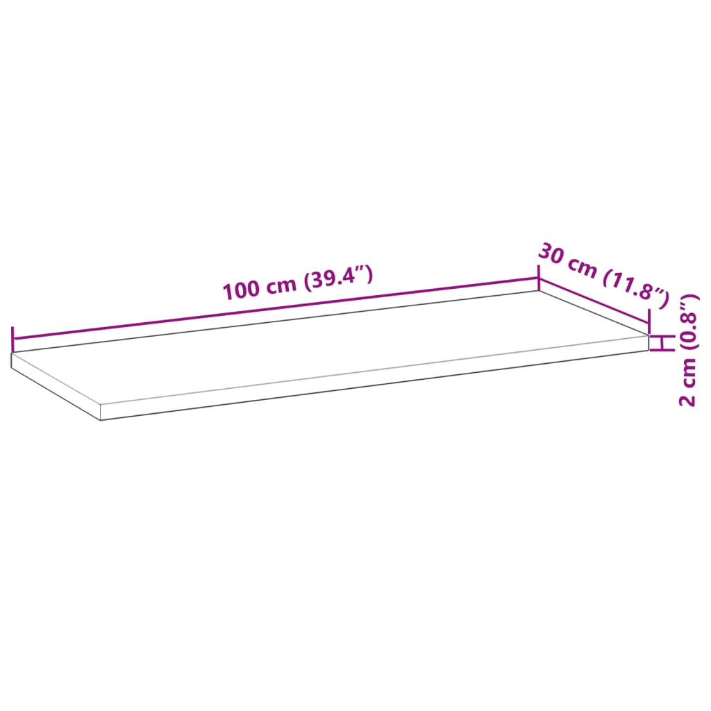 Floating Shelves 4 pcs 100x30x2 cm Untreated Solid Wood Acacia