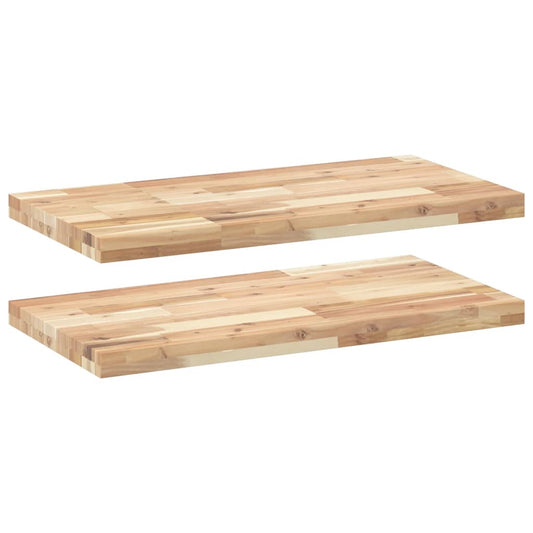 Floating Shelves 2 pcs 100x40x4 cm Untreated Solid Wood Acacia