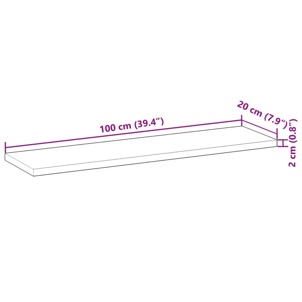 Floating Shelves 4 pcs 100x20x2 cm Oil Finished Solid Wood Acacia