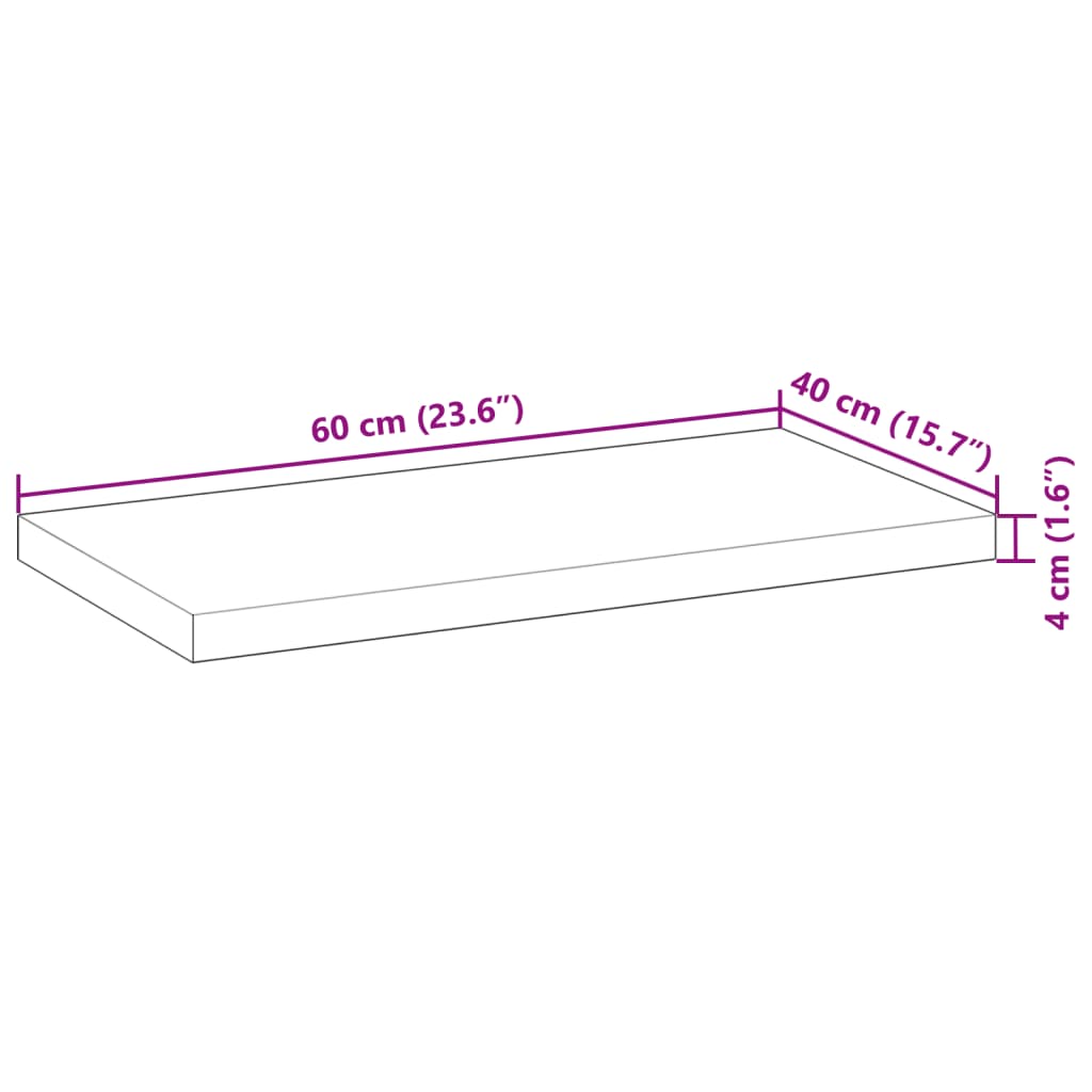 Floating Shelves 4 pcs 60x40x4 cm Oil Finished Solid Wood Acacia