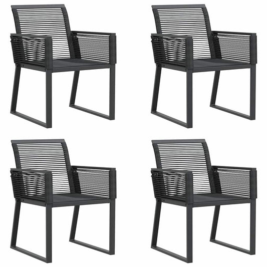 Garden Chairs 4 pcs Black Poly Rattan