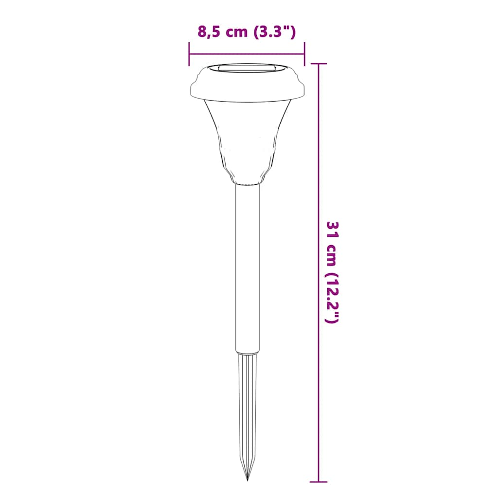 Solar Pathway Lights with Ground Spikes 12 pcs White