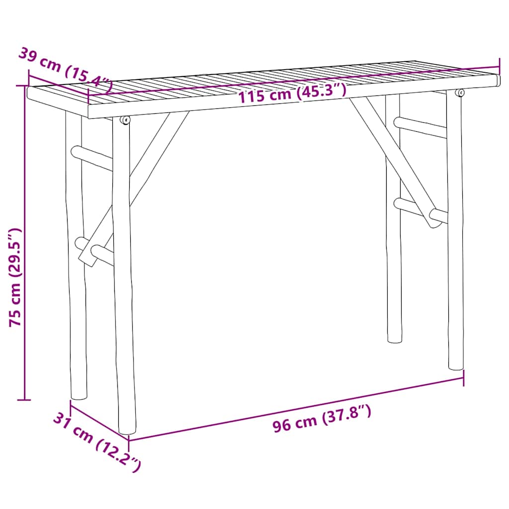 Console Table 115x39x72" Bamboo
