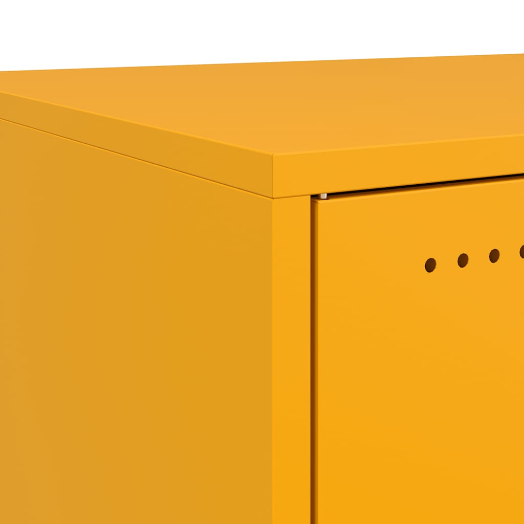 Bedside Cabinets 2 pcs Mustard Yellow 36x39x78 cm Steel
