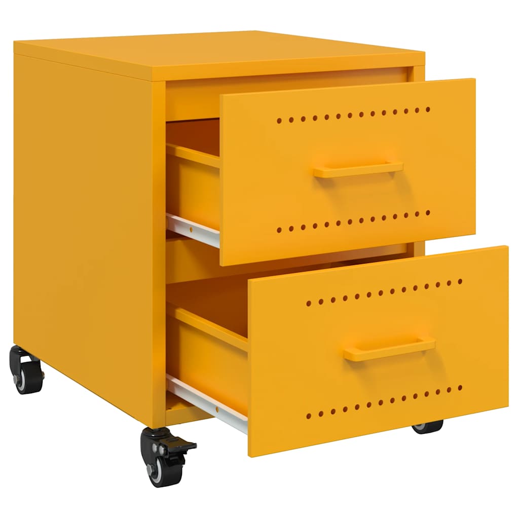Bedside Cabinet Mustard Yellow 36x39x43,5 cm Steel