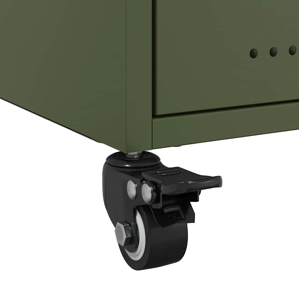 Bedside Cabinets 2 pcs Olive Green 36x39x43.5 cm Steel