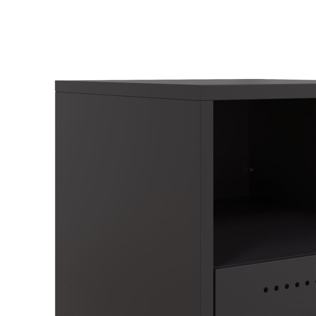 Bedside Cabinet | Set of 2 | Black | Cold-rolled steel | Medium