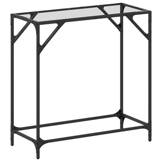 Console Table with Transparent Glass Top 80x35x81 cm Steel