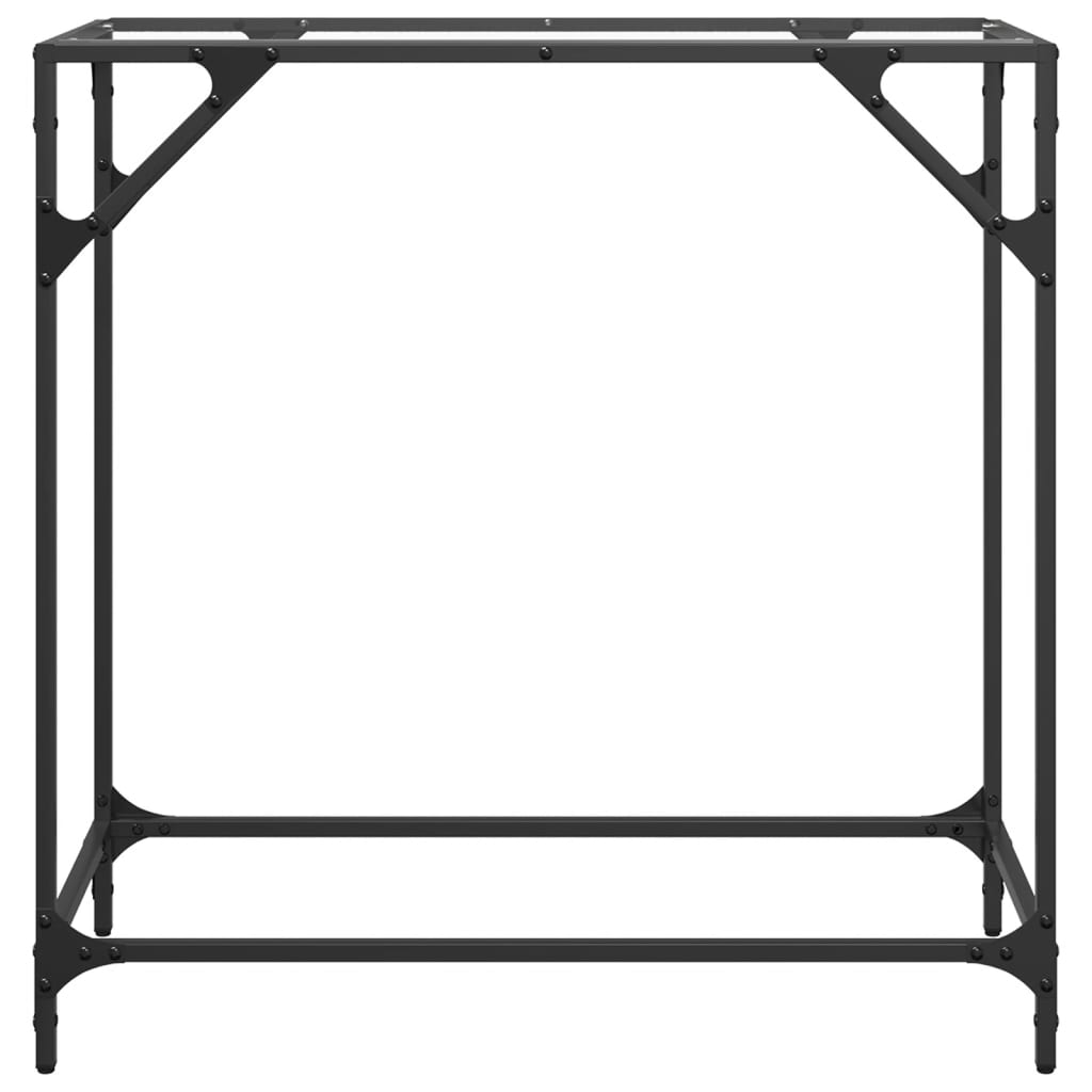 Console Table with Transparent Glass Top 80x35x81 cm Steel