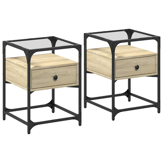 Bedside Cabinets 2 pcs Sonoma Oak 40x40x55 cm Engineered Wood