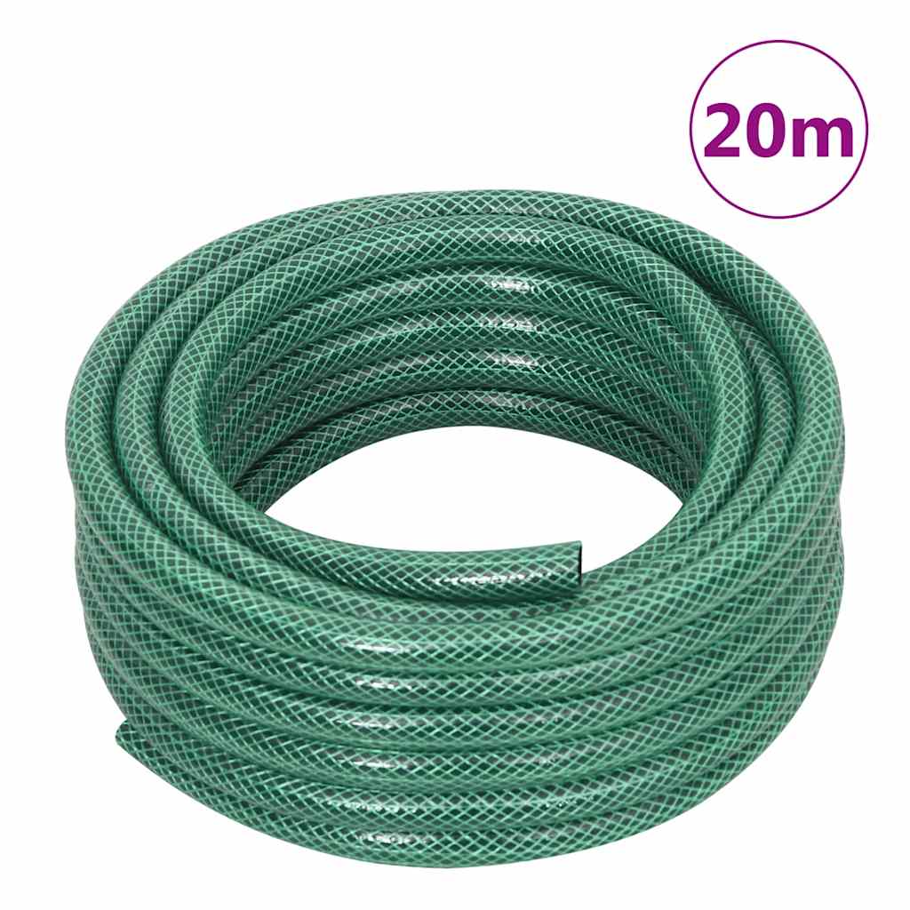 Free Standing Green Hose Reel with Hose Fitting Set 0.5" 20 m PVC