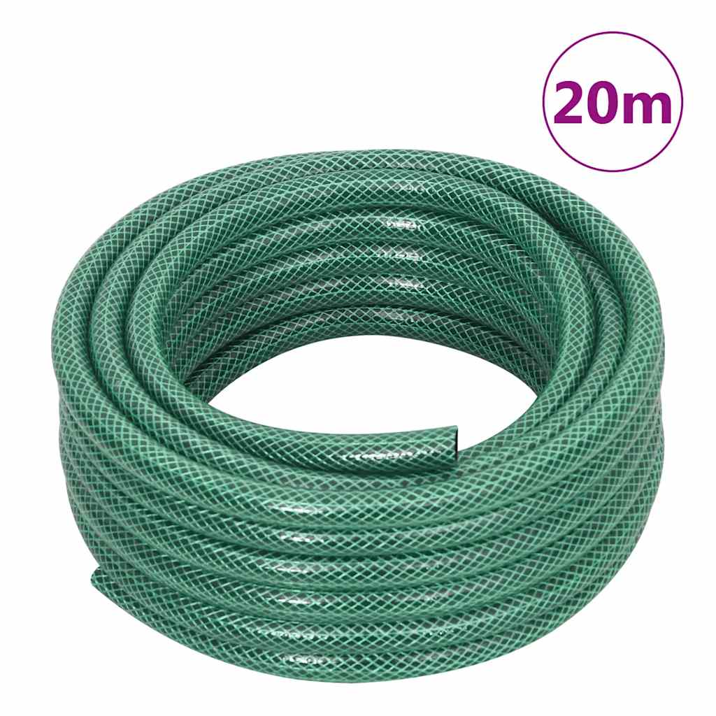 Free Standing Green Hose Reel with Hose Fitting Set 0.5" 20 m PVC