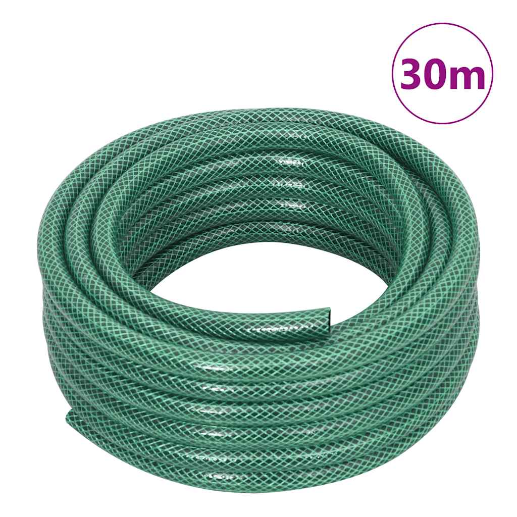 Green Hose Reel Cart with Hose Fitting Set 0.5" 30 m PVC