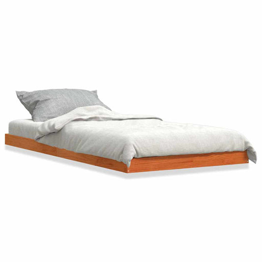 Bed Frame without Mattress Wax Brown 75x190 cm Small Single Solid Wood Pine