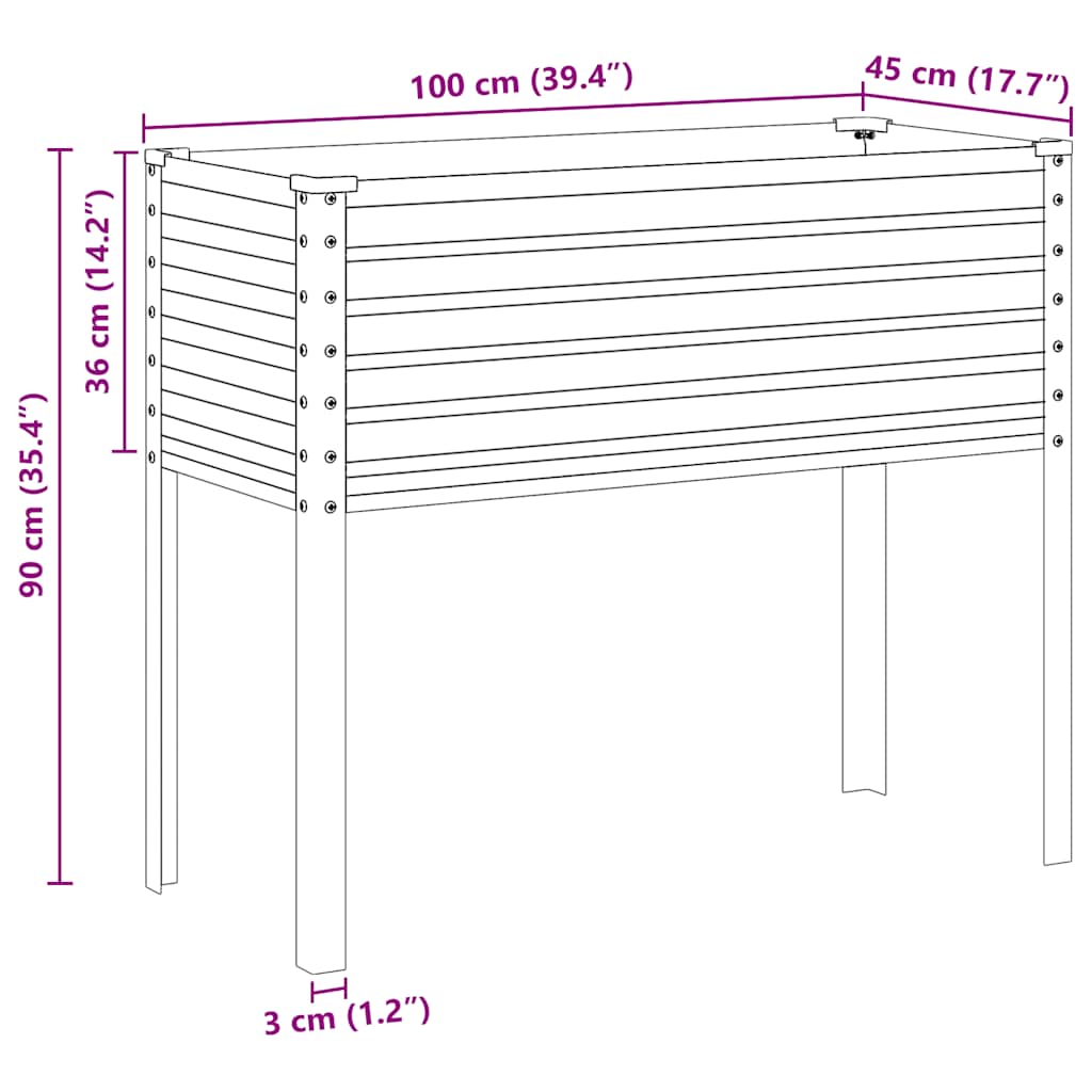 Garden Planter Green 100x45x90 cm Steel