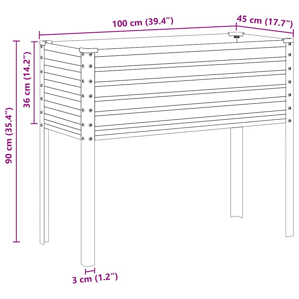 Garden Planter Rusty 100 x 41 x 90 cm Galvanised Steel