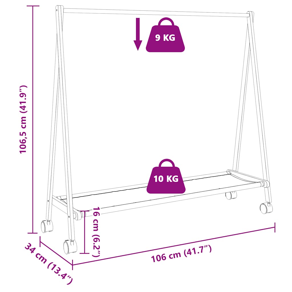 Clothes Rack | Bamboo | Varnished Finish | 106 x 34 x 106.5 cm | Foldable