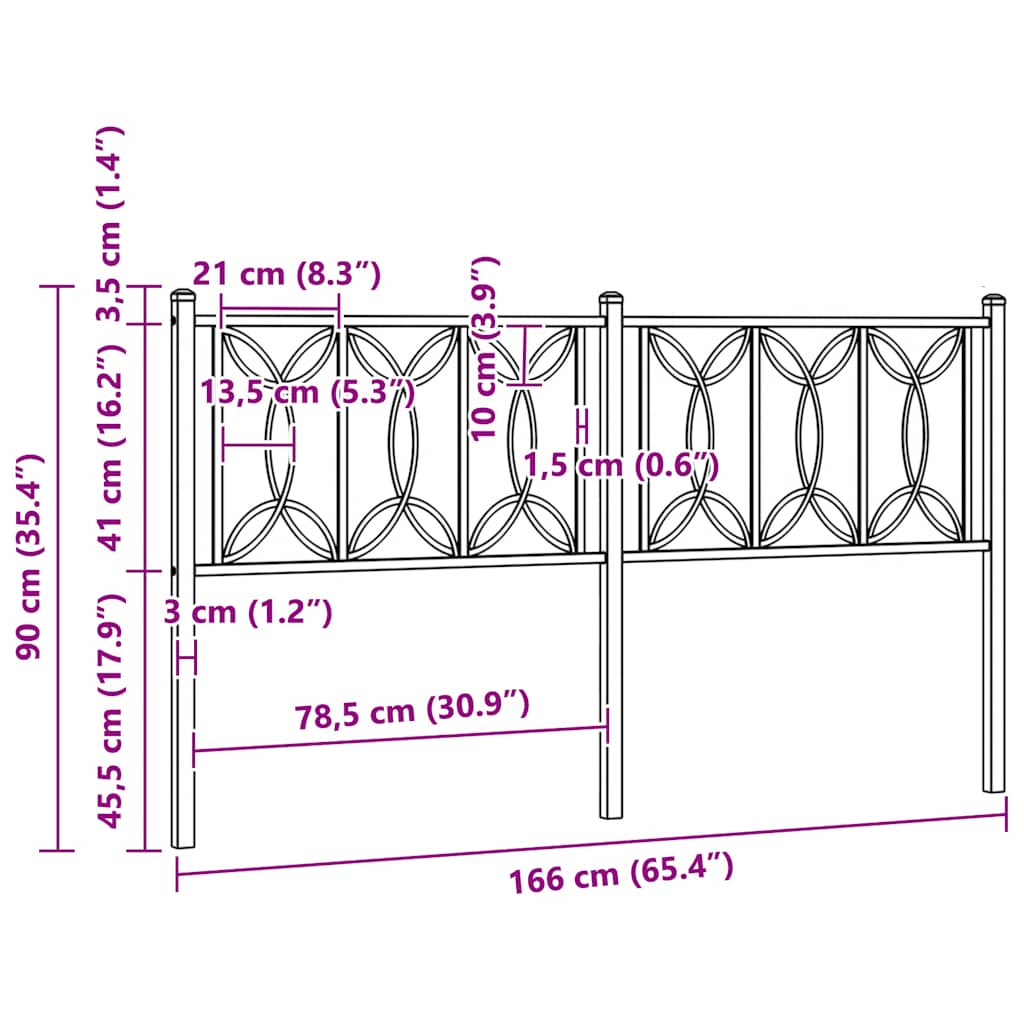 Metal Replace Headboard White 160 cm