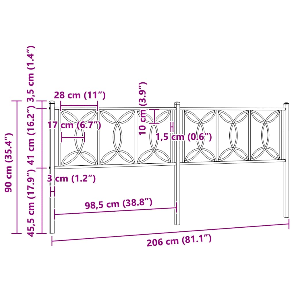 Metal Replace Headboard White 200 cm