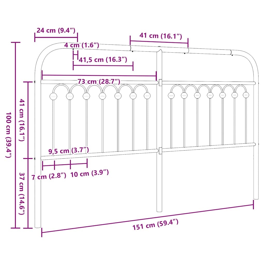 Metal Replace Headboard White 150 cm