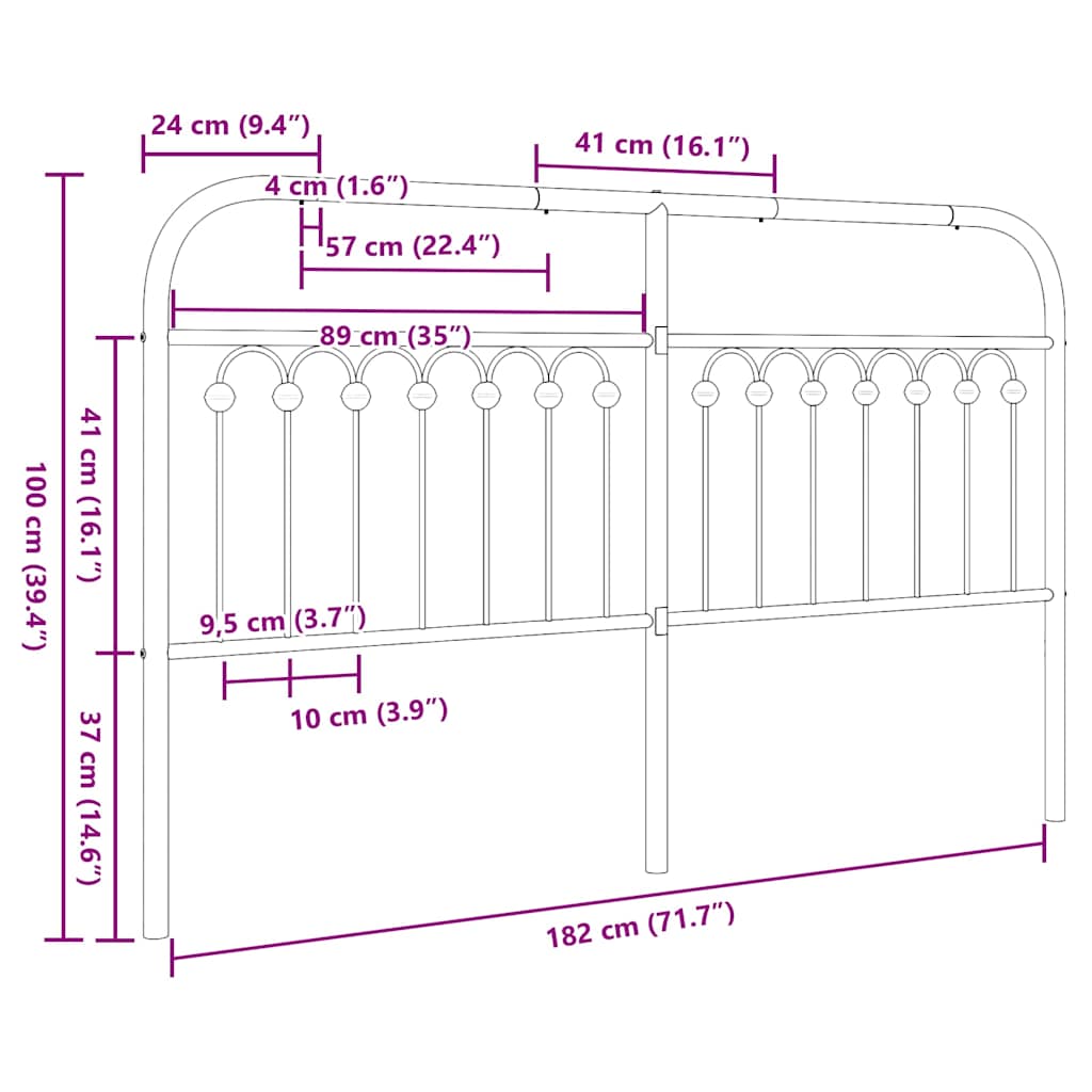 Metal Replace Headboard White 180 cm