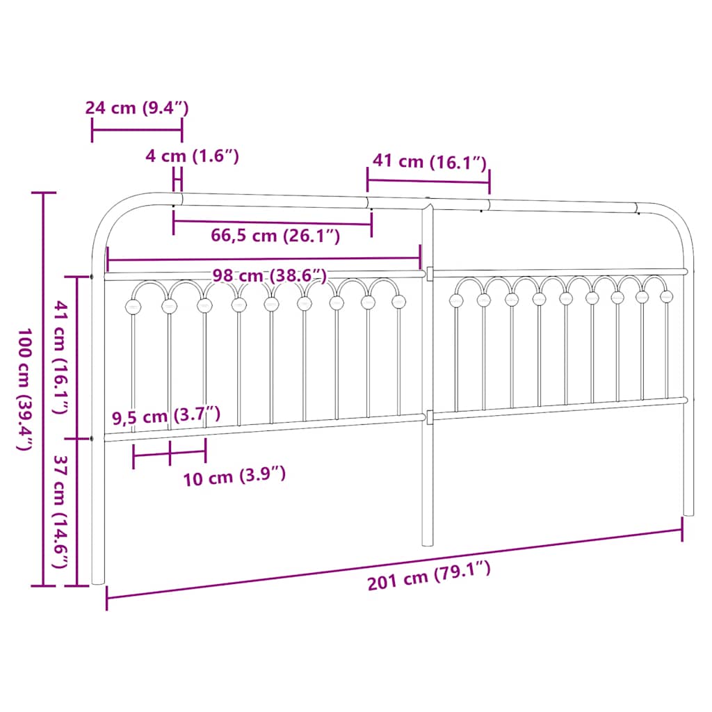 Metal Replace Headboard White 200 cm
