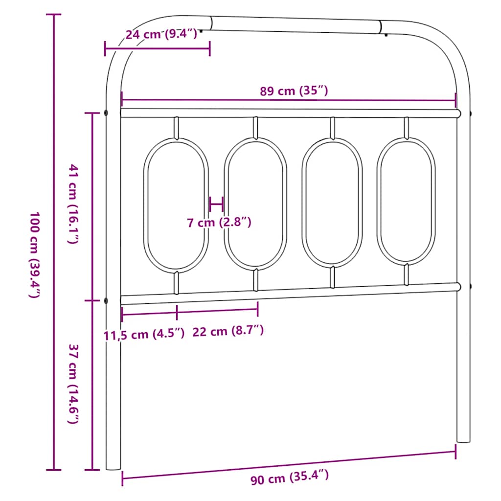 Metal Replace Headboard White 90 cm