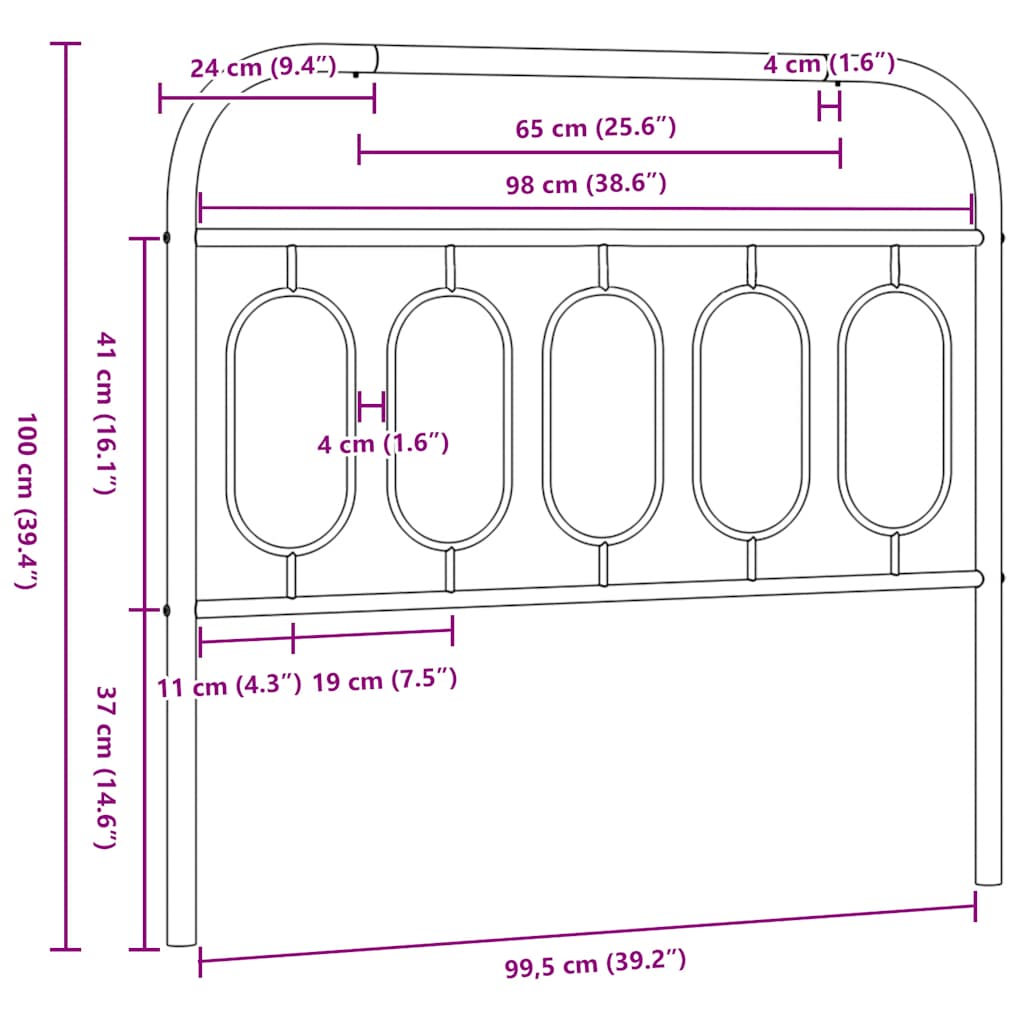 Metal Replace Headboard White 100 cm