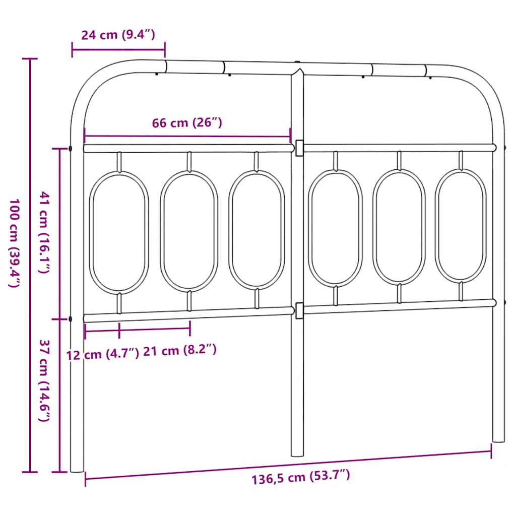 Metal Replace Headboard White 137 cm