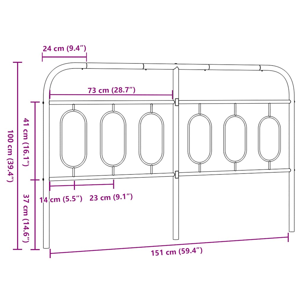 Metal Replace Headboard White 150 cm