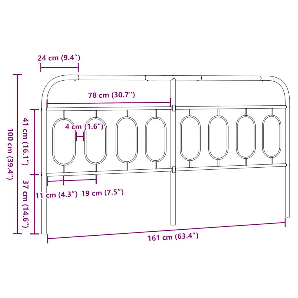Metal Replace Headboard White 160 cm