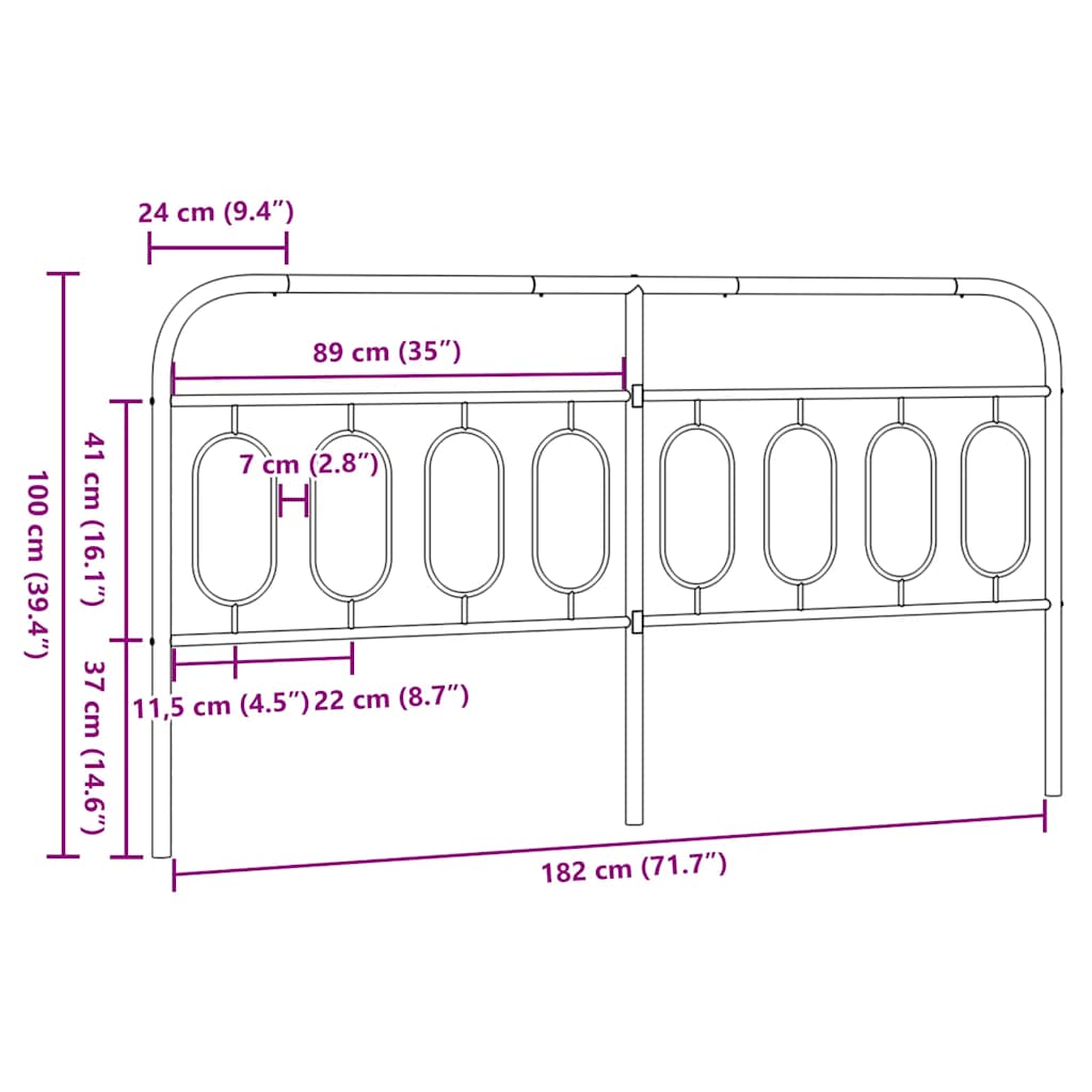 Metal Replace Headboard White 183 cm