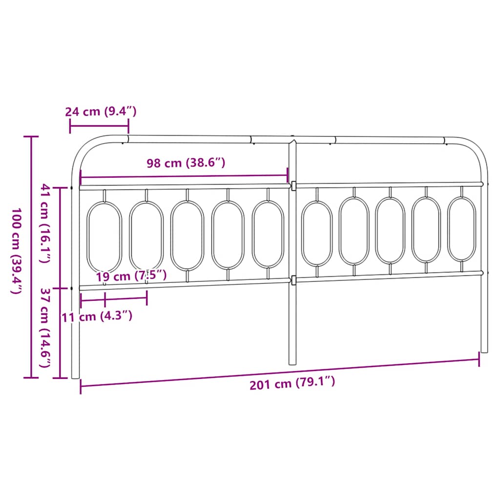 Metal Replace Headboard White 200 cm