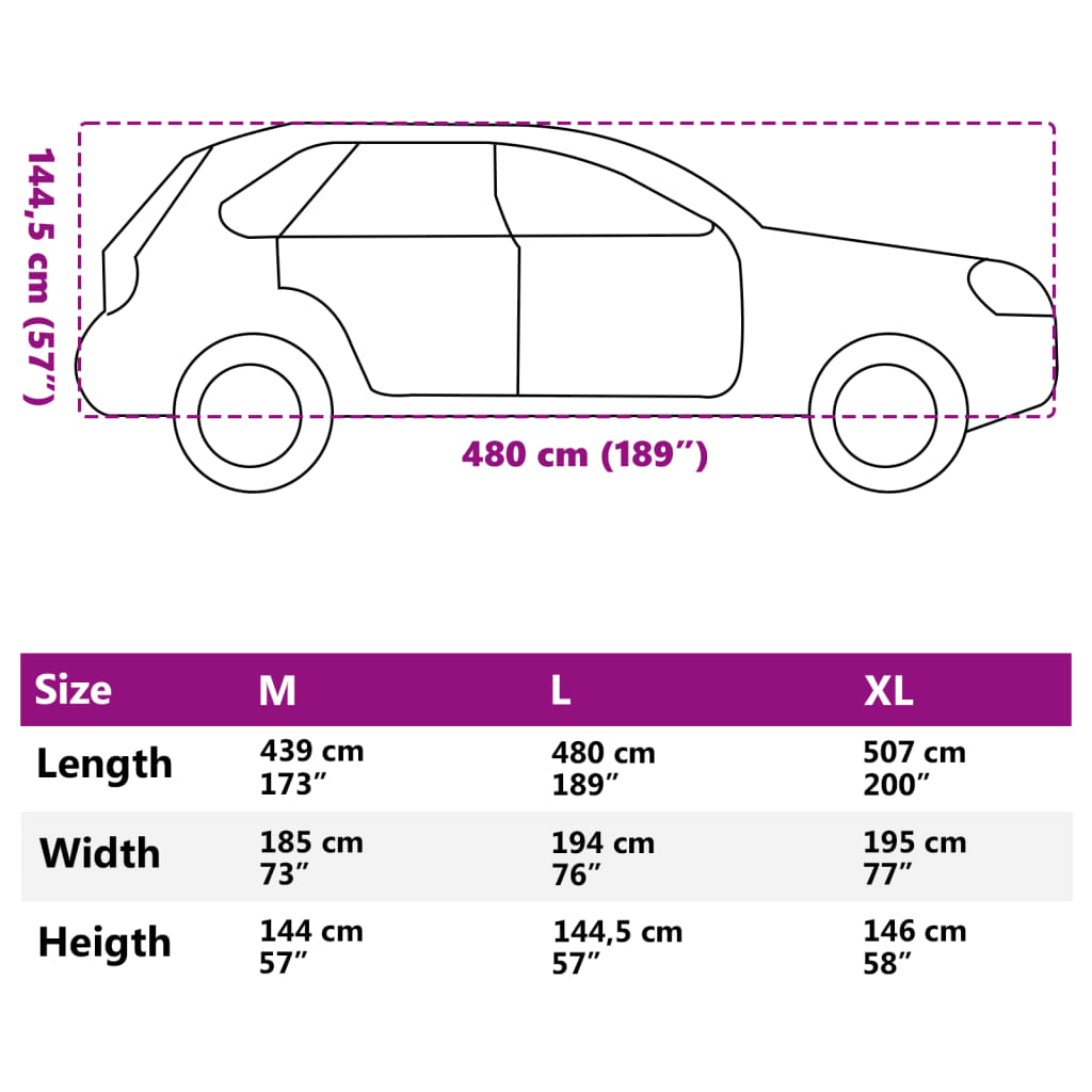 Car Cover for SUV with Buckle Straps Full Silver L