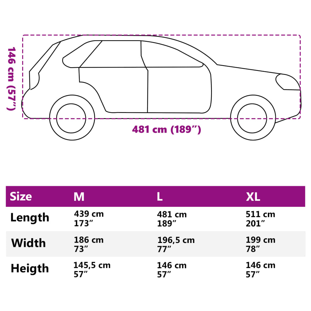 Car Cover for SUV with Buckle Straps Full Silver L PEVA