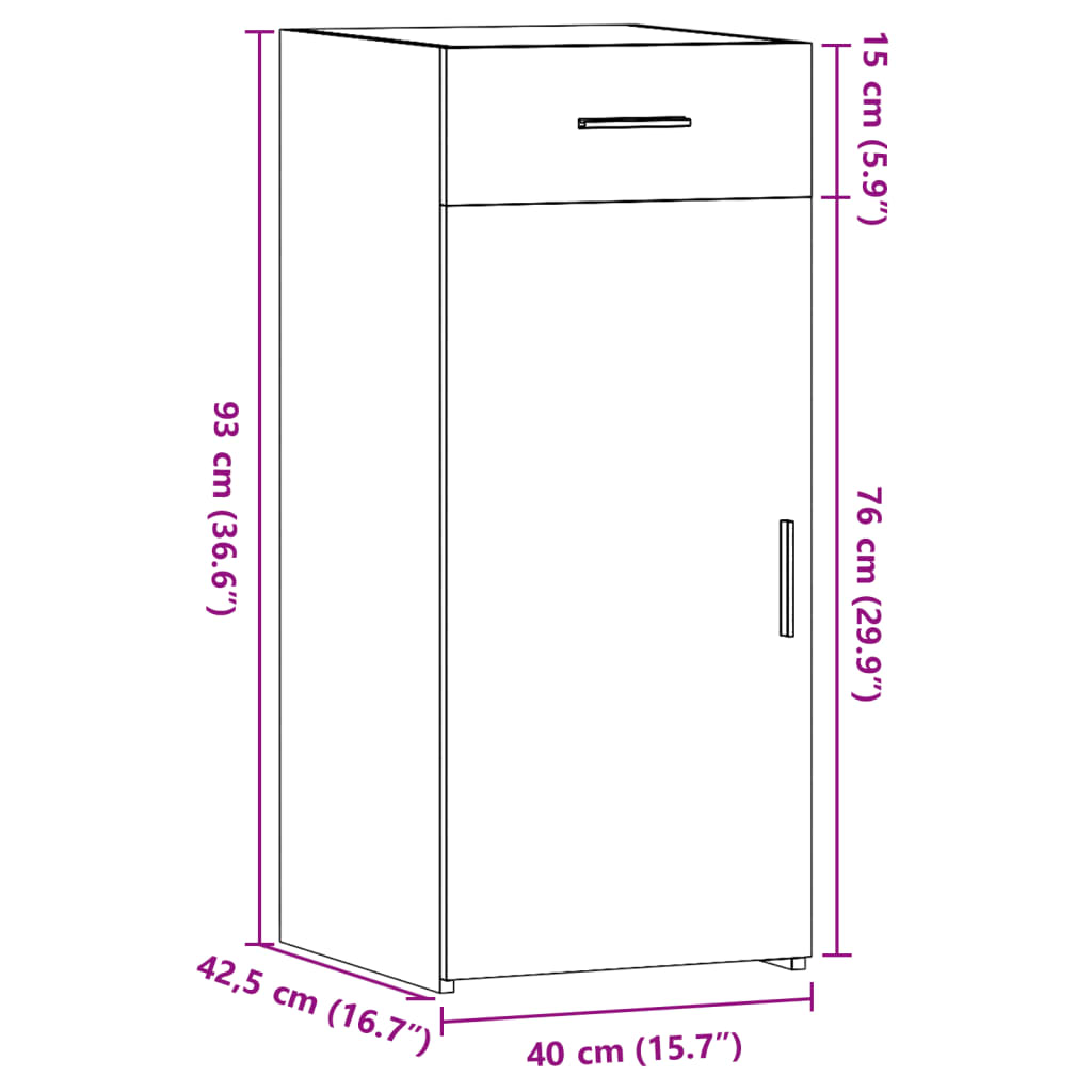 Sideboard White 40x42.5x93 cm Engineered Wood