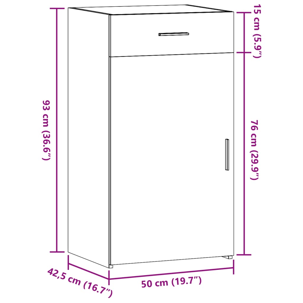 Sideboard Concrete Grey 50x42.5x93 cm Engineered Wood