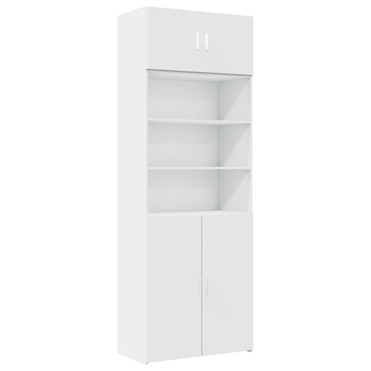 Storage Cabinet White 80x42.5x225 cm Engineered Wood