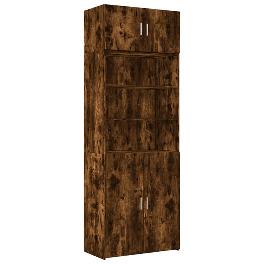 Storage Cabinet Smoked Oak 80x42.5x225 cm Engineered Wood