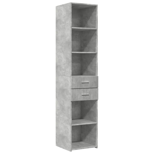 Highboard Concrete Grey 40x42.5x185 cm Engineered Wood
