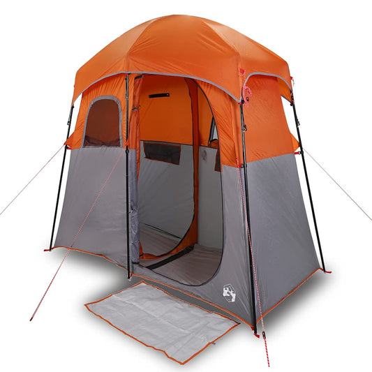 Shower Tent 2-Person Grey and Orange Waterproof