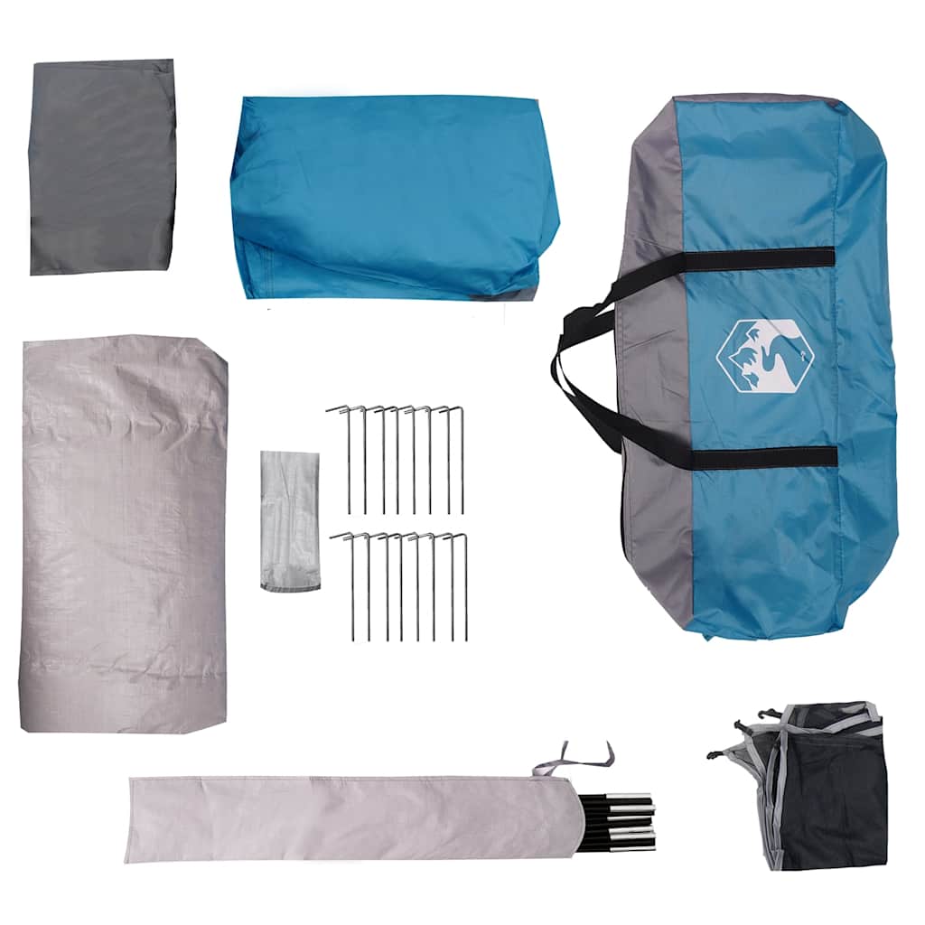 Family Tent Tunnel 6-Person Blue Water-resistant