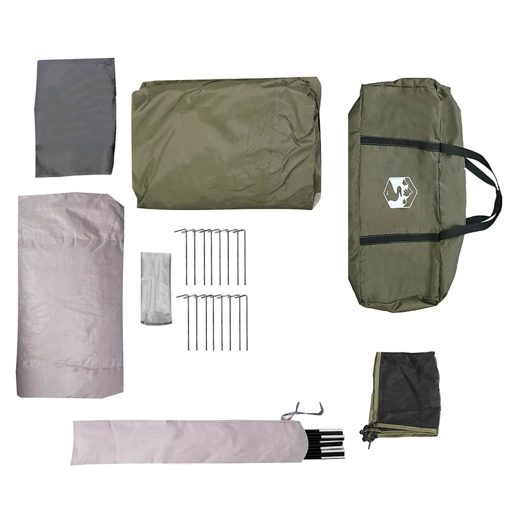 Family Tent Tunnel 6-Person Olive Green Water-resistant