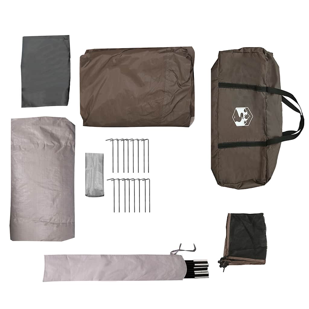 Family Tent Tunnel 6-Person Brown Water-resistant