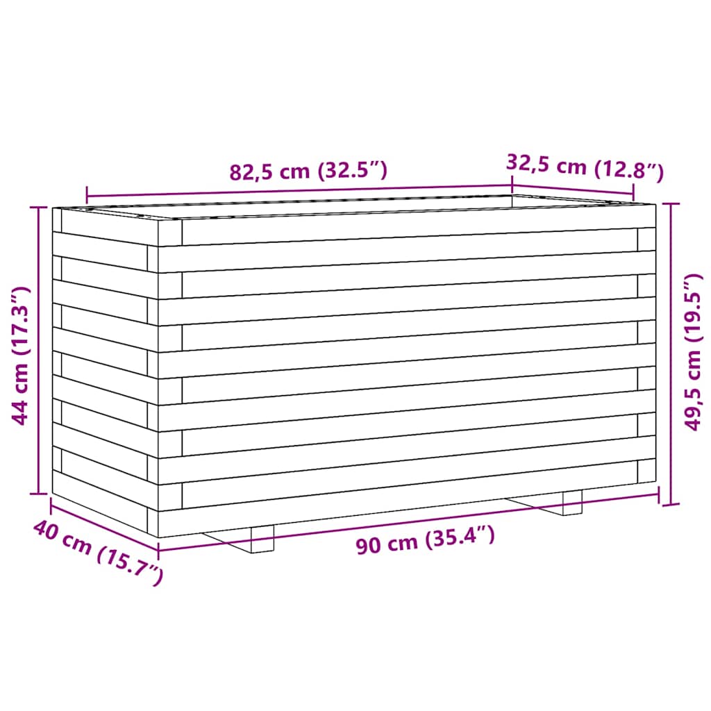 Garden Planter 90x40x49.5 cm Impregnated Wood Pine