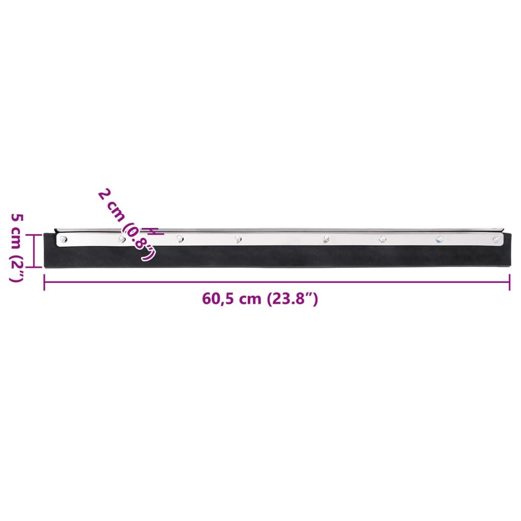 Floor Squeegee Head 60.5x2x5 cm Steel and Rubber